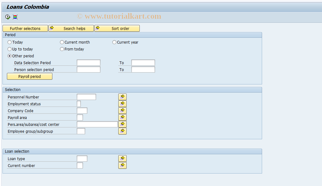 SAP TCode PC00_M38_LOA0 - Loans report