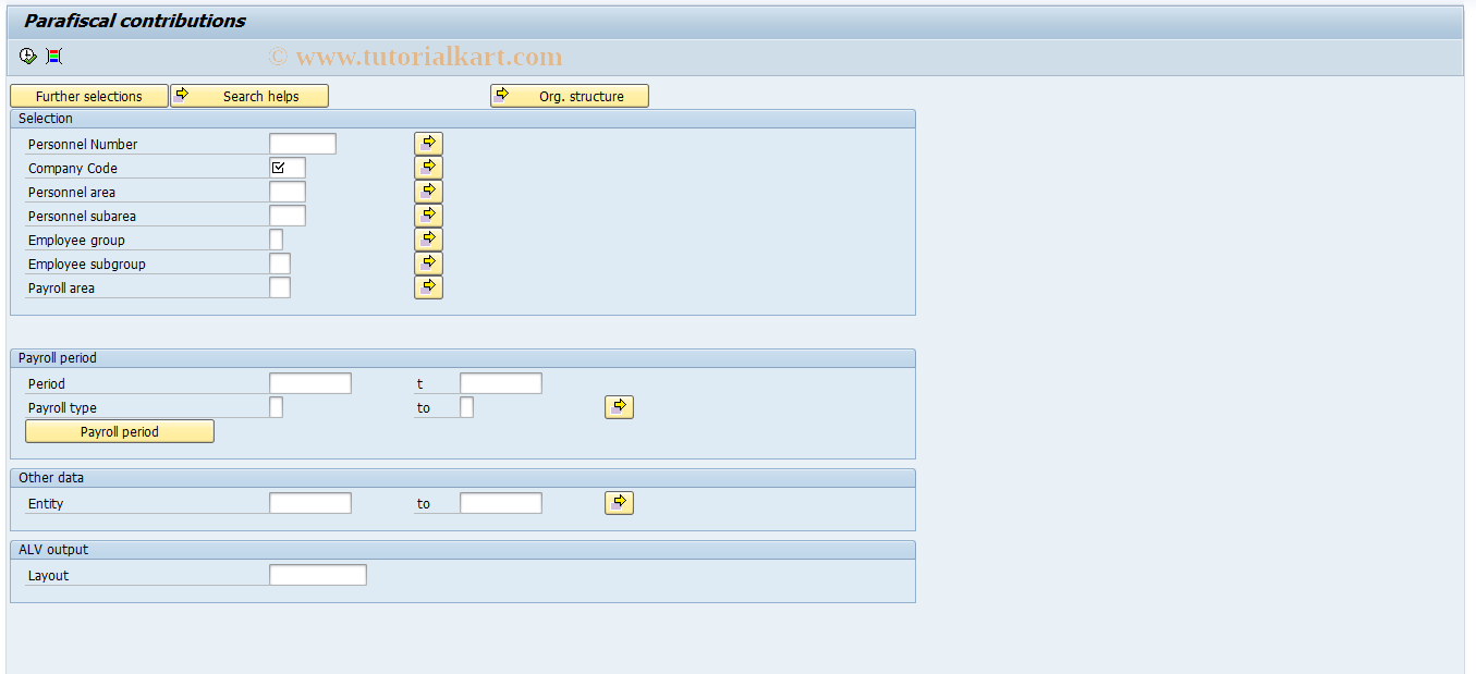 SAP TCode PC00_M38_PARA - Parafiscal contributions