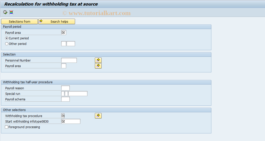 SAP TCode PC00_M38_RETE - Half-year procedure