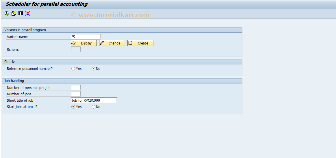 SAP TCode PC00_M38_RPCSC000 - Scheduler for parallel payroll