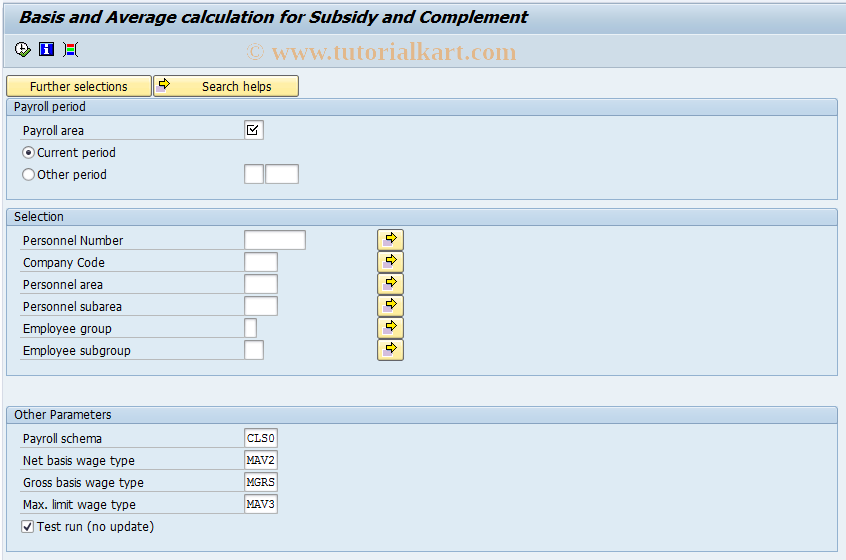 SAP TCode PC00_M39_SUBSIDY - Basis and Average Calc.for Absences
