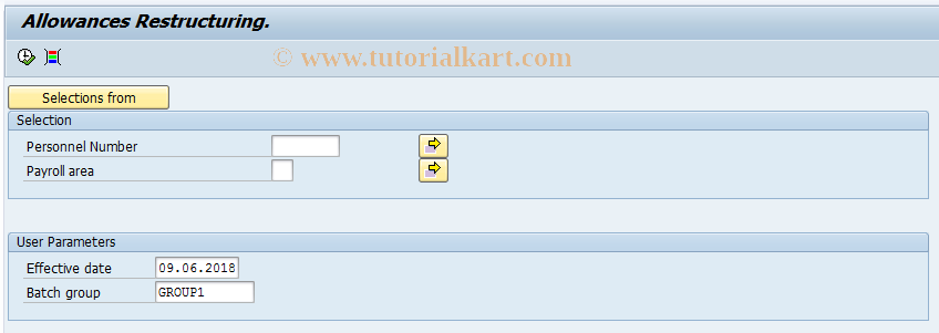 SAP TCode PC00_M40_ALR - Allowance Restructuring