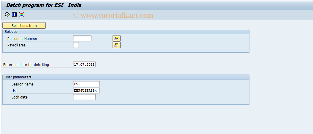 SAP TCode PC00_M40_ESIB - ESI Batch Program