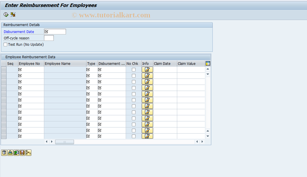 SAP TCode PC00_M40_REMP - Disbursement of claims