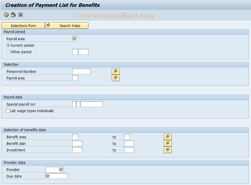 SAP TCode PC00_M41_BEN_DED - Benefits deduction list