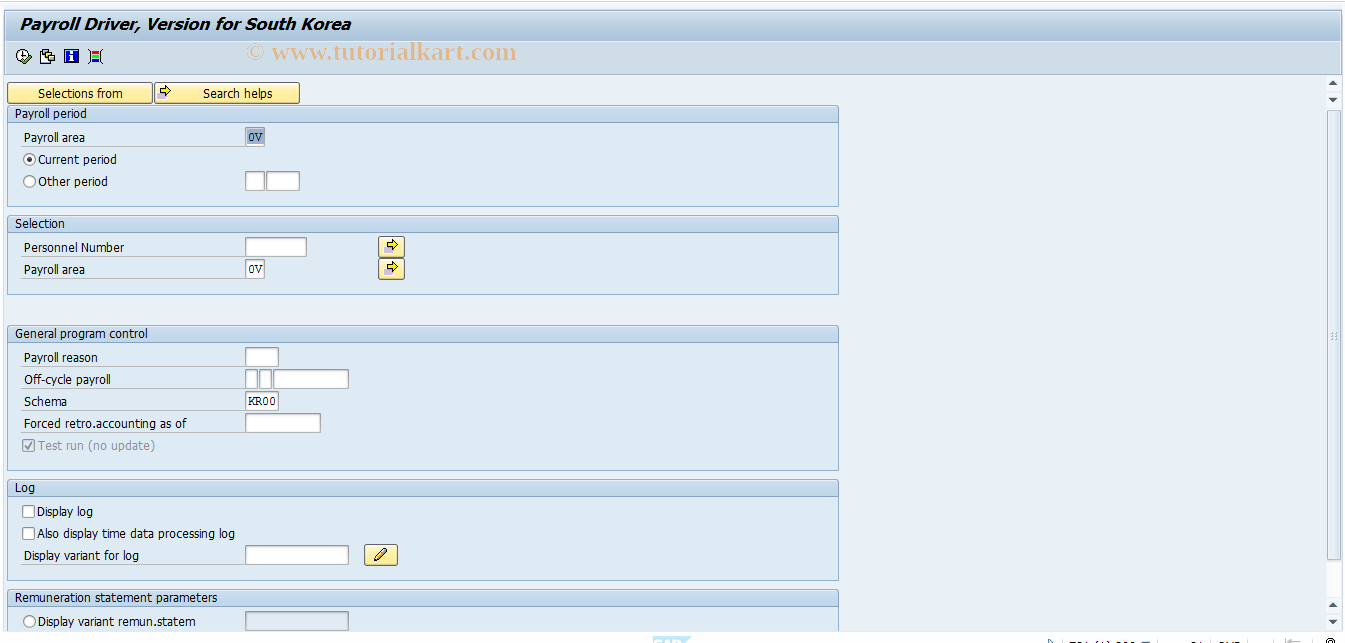 SAP TCode PC00_M41_CALC_SIMU - Simulation payroll accounting