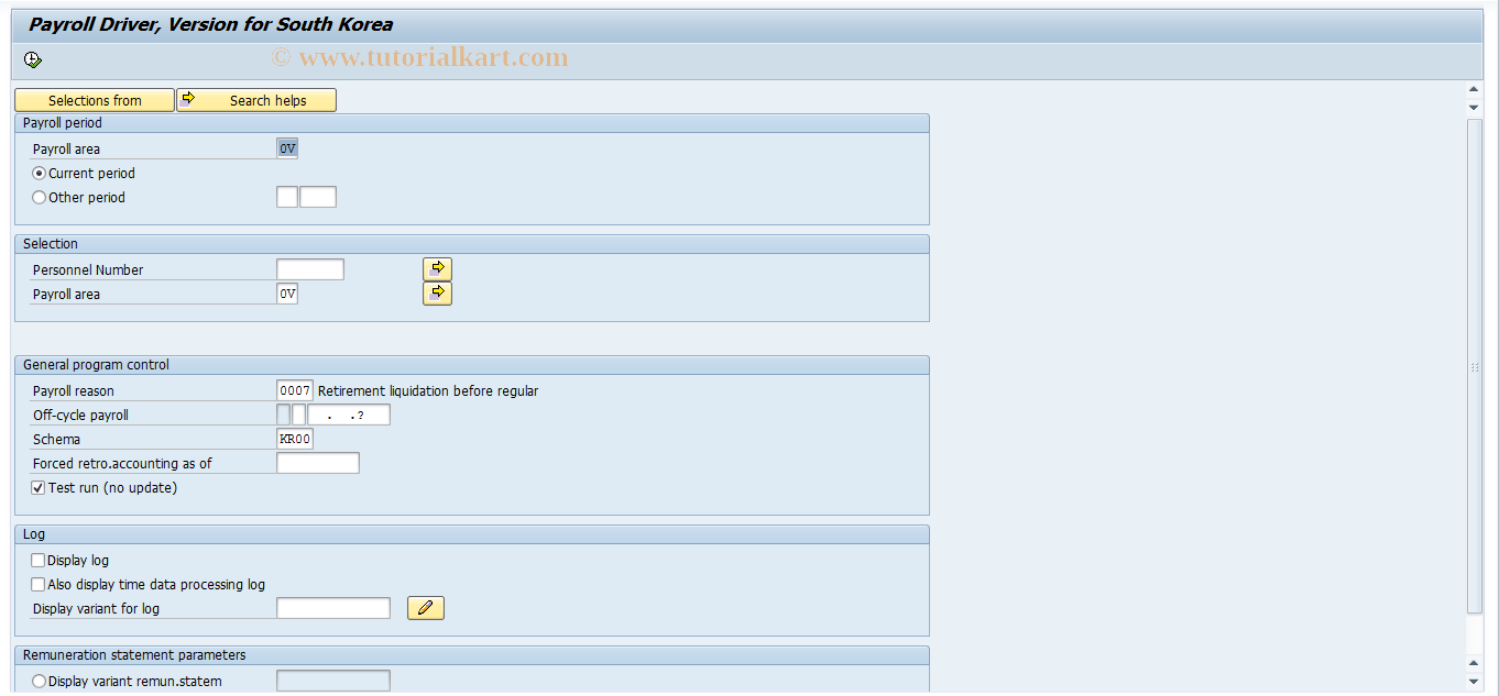 SAP TCode PC00_M41_CALC_SIMU_R - Simulation payroll