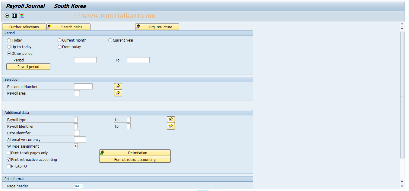 SAP TCode PC00_M41_CLJN - Payroll journal