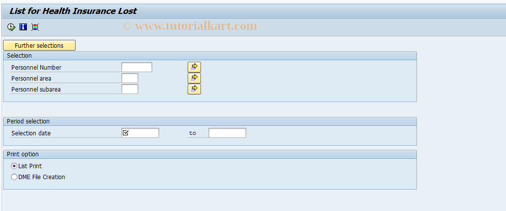 SAP TCode PC00_M41_CMIS - List for Health Insurance Lost