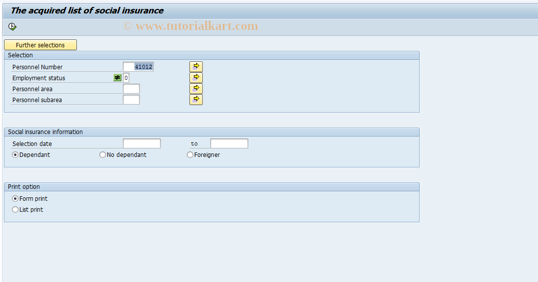 SAP TCode PC00_M41_SIACQ - The acquired of SI eligiblity