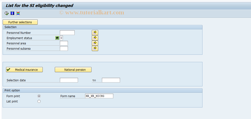 SAP TCode PC00_M41_SICHG - The changed of SI eligiblity