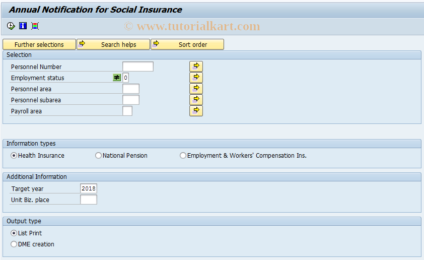 SAP TCode PC00_M41_UPNP - Annual income notification (SI)