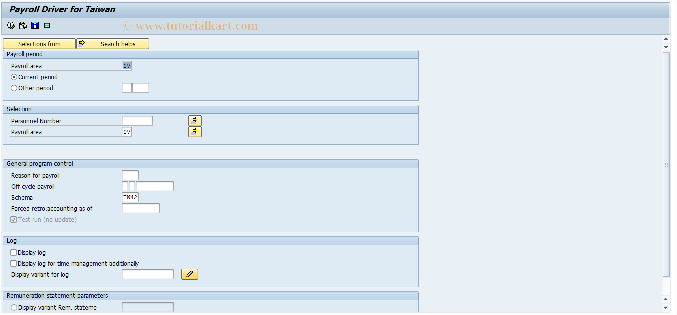 SAP TCode PC00_M42_CALC_SIMU - Simulate Payroll