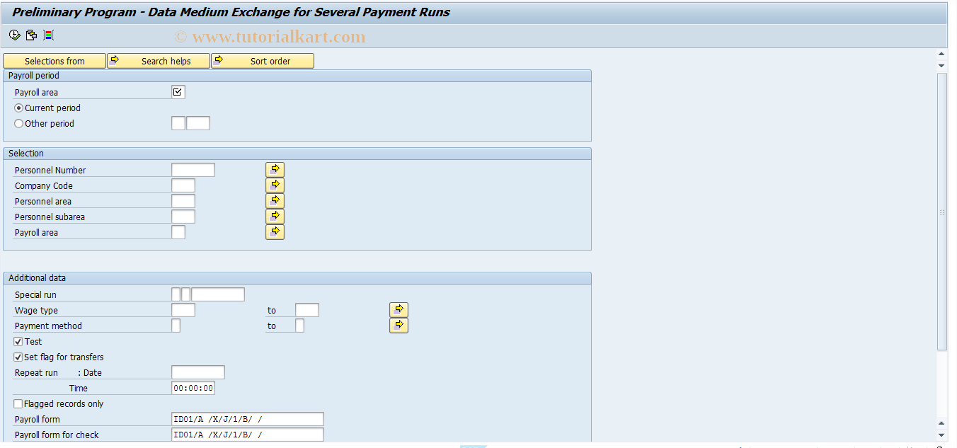 SAP TCode PC00_M42_CDTA - Prepare Bank Transfer