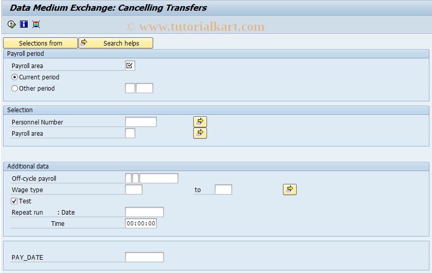 SAP TCode PC00_M42_CDTF - Cancel Bank Transfer