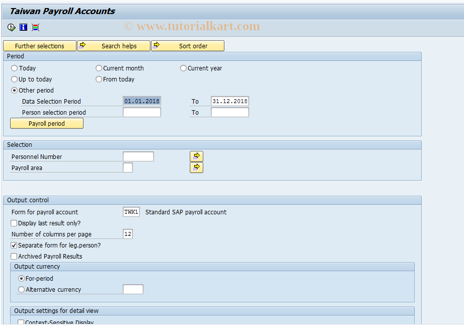 SAP TCode PC00_M42_CKTO - Display Payroll Account