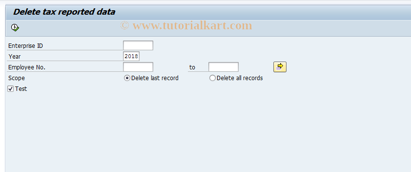 SAP TCode PC00_M42_HTWUTXM0 - Delete tax reported data