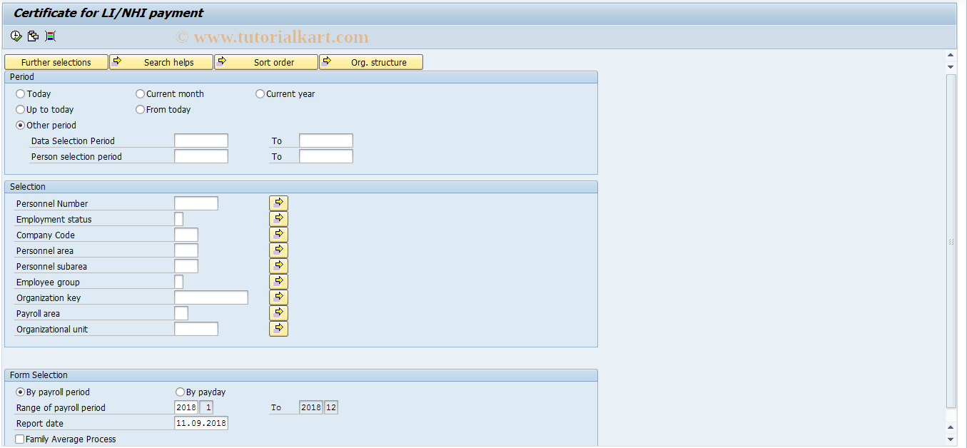 SAP TCode PC00_M42_LHCE - Print LI/NHI Certificate