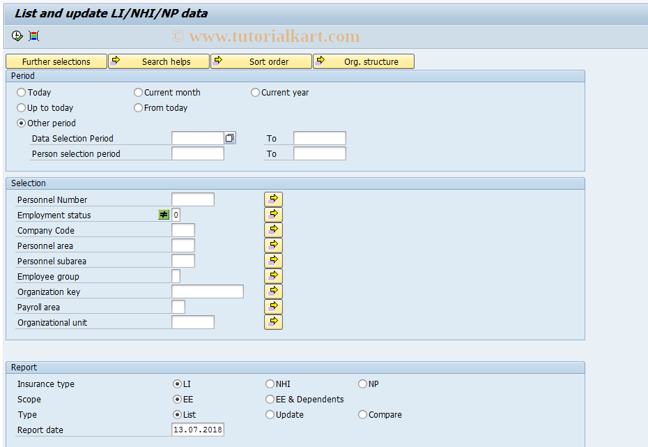 SAP TCode PC00_M42_LHI0 - Display/Update LI/NHI date 42