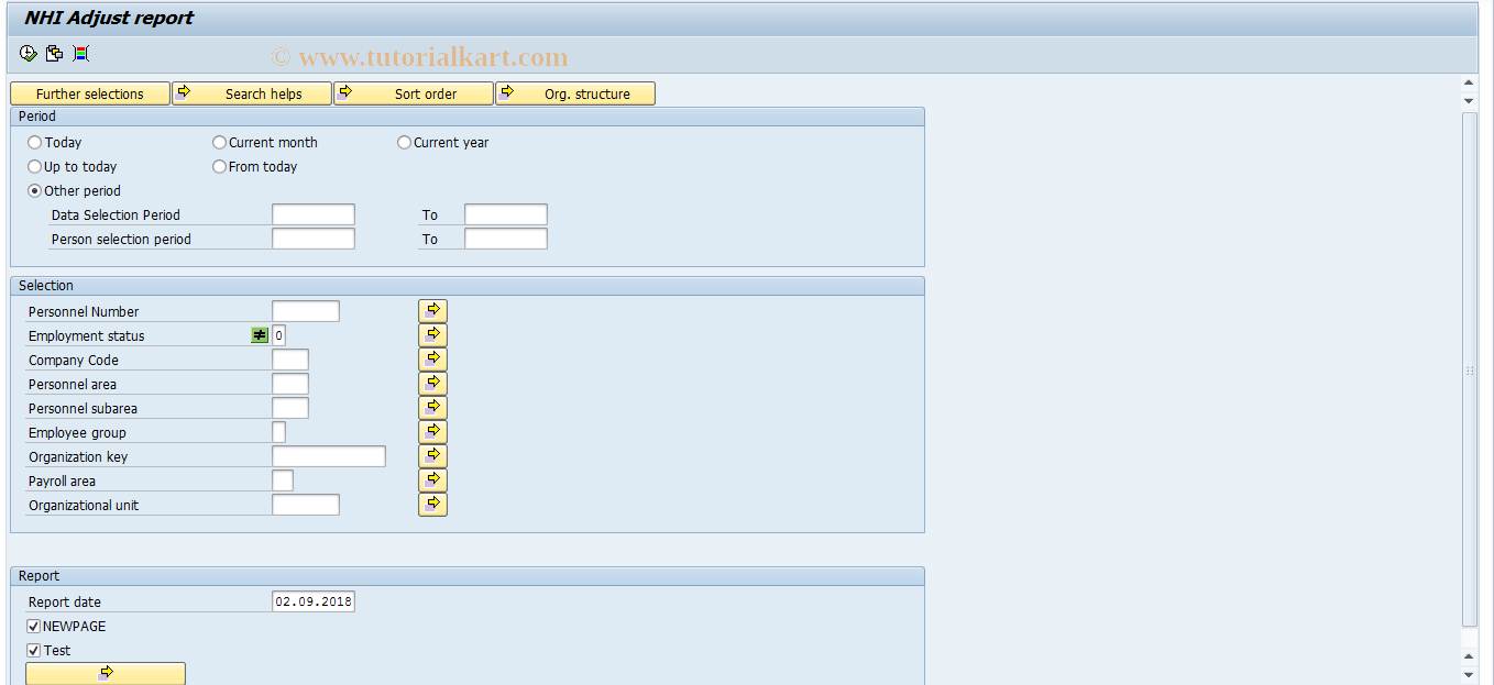 SAP TCode PC00_M42_LHIA - NHI legal reporting Adjustment 42