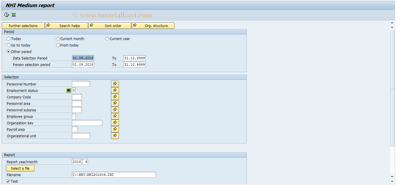 SAP TCode PC00_M42_LHIM - NHI legal reporting Medium 42