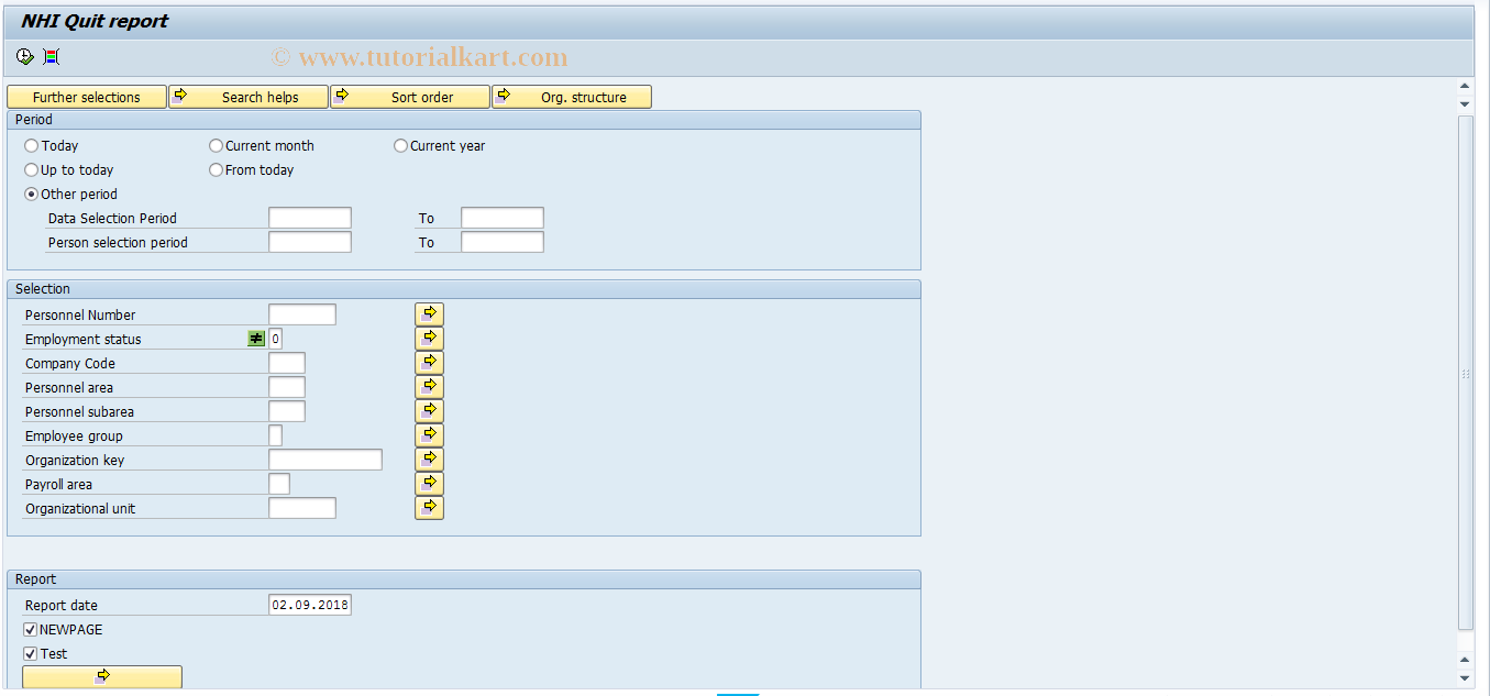 SAP TCode PC00_M42_LHIQ - NHI legal reporting Quit 42