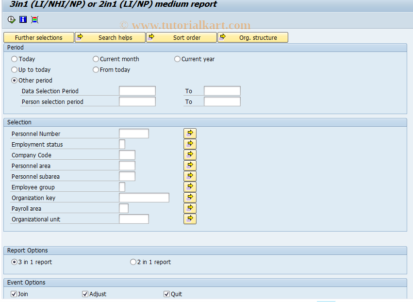 SAP TCode PC00_M42_LIM0 - 3in1 (LI/NHI/NP) or 2in1 (LI/NP) med