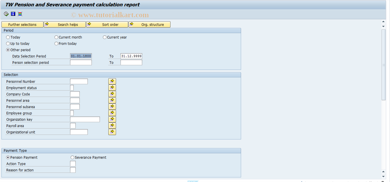 SAP TCode PC00_M42_NPPS - Pension and Severance payment report