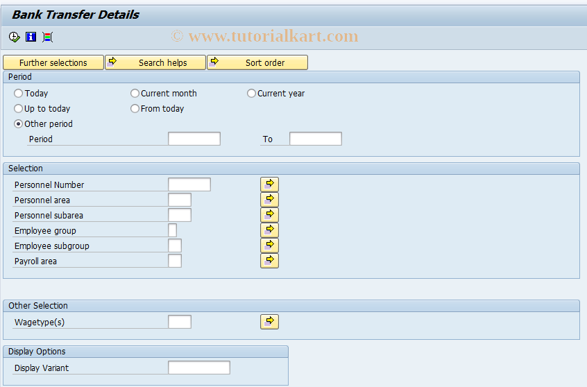 SAP TCode PC00_M43_BTD0 - Bank Transfer Details