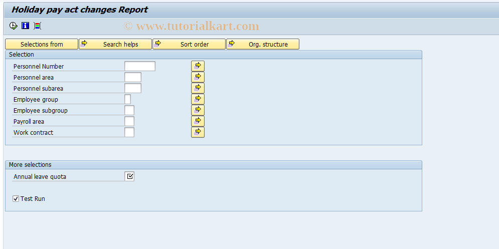 SAP TCode PC00_M43_CAD0 - Holiday pay act report