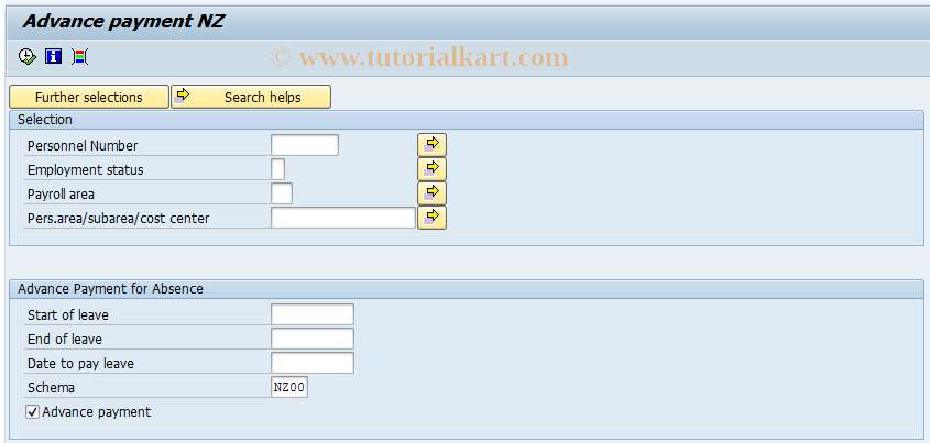 SAP TCode PC00_M43_CADV - Advance payment 43