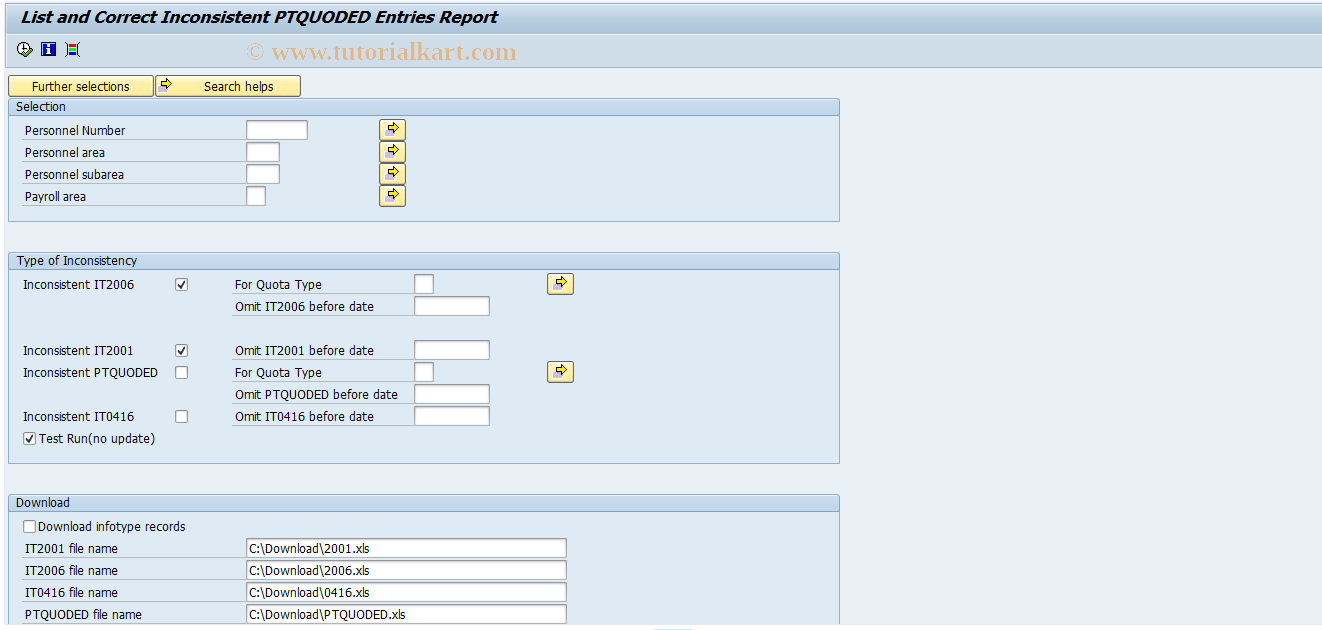 SAP TCode PC00_M43_CPTQ - Ptquoded correction report