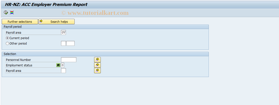 SAP TCode PC00_M43_LACC - Payroll Rpts ACC Employer report 43