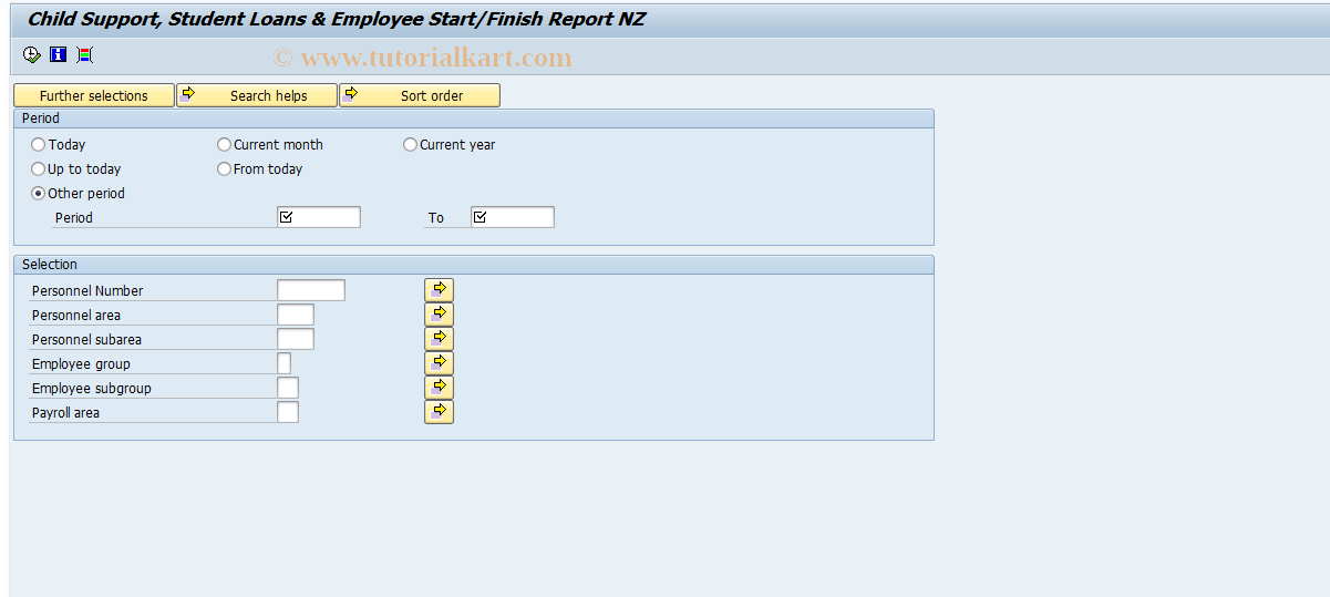 SAP TCode PC00_M43_LCSE - Payroll Rpts Child Support report 43