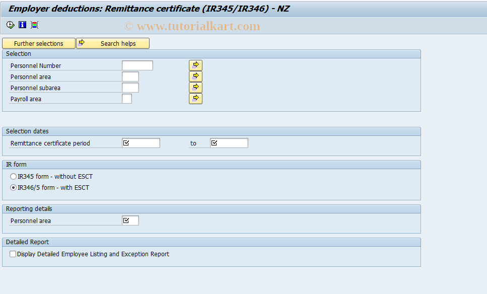 SAP TCode PC00_M43_LREM - Employer deductions: Remittance cert