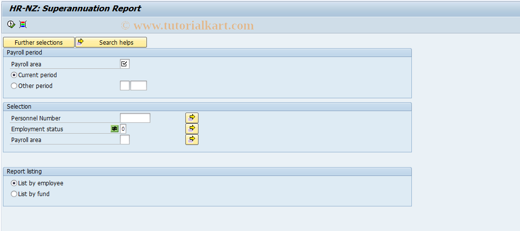 SAP TCode PC00_M43_LSUP - Superannuation report 43