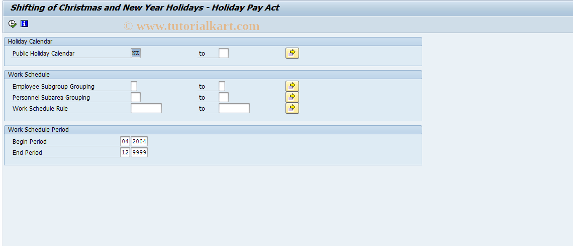SAP TCode PC00_M43_LXMS - Shifting of Christmas and New Year