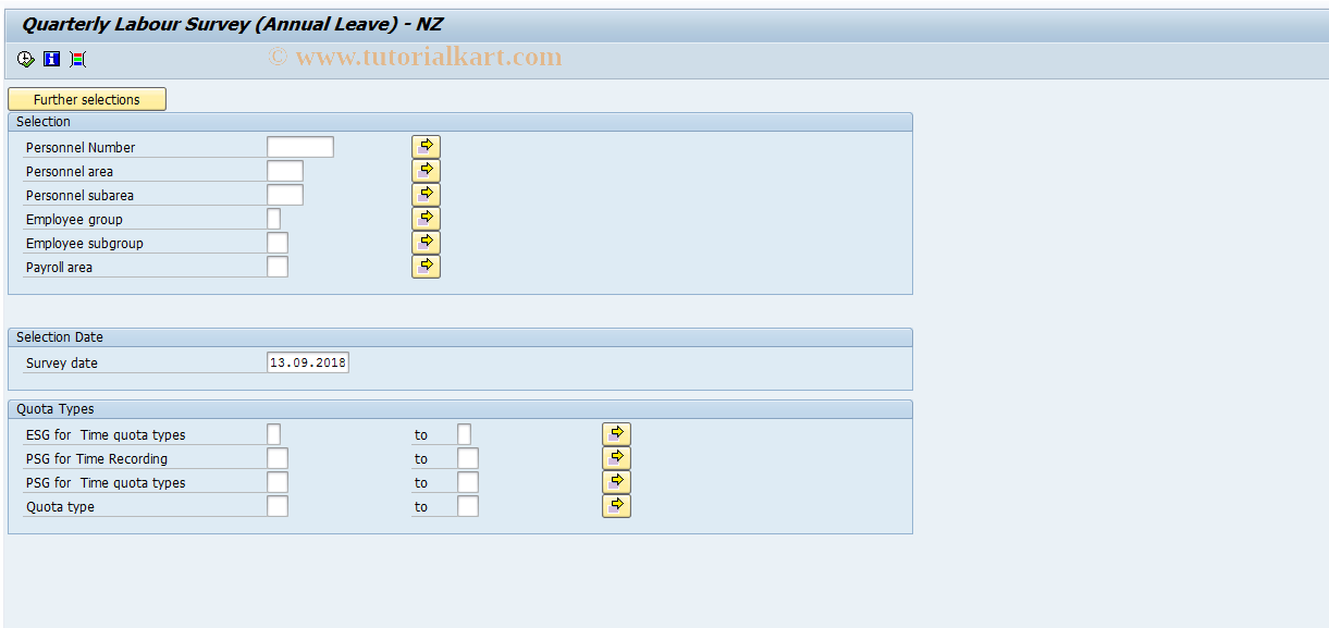 SAP TCode PC00_M43_QESL - QES Report -Annual Leave Entitlement