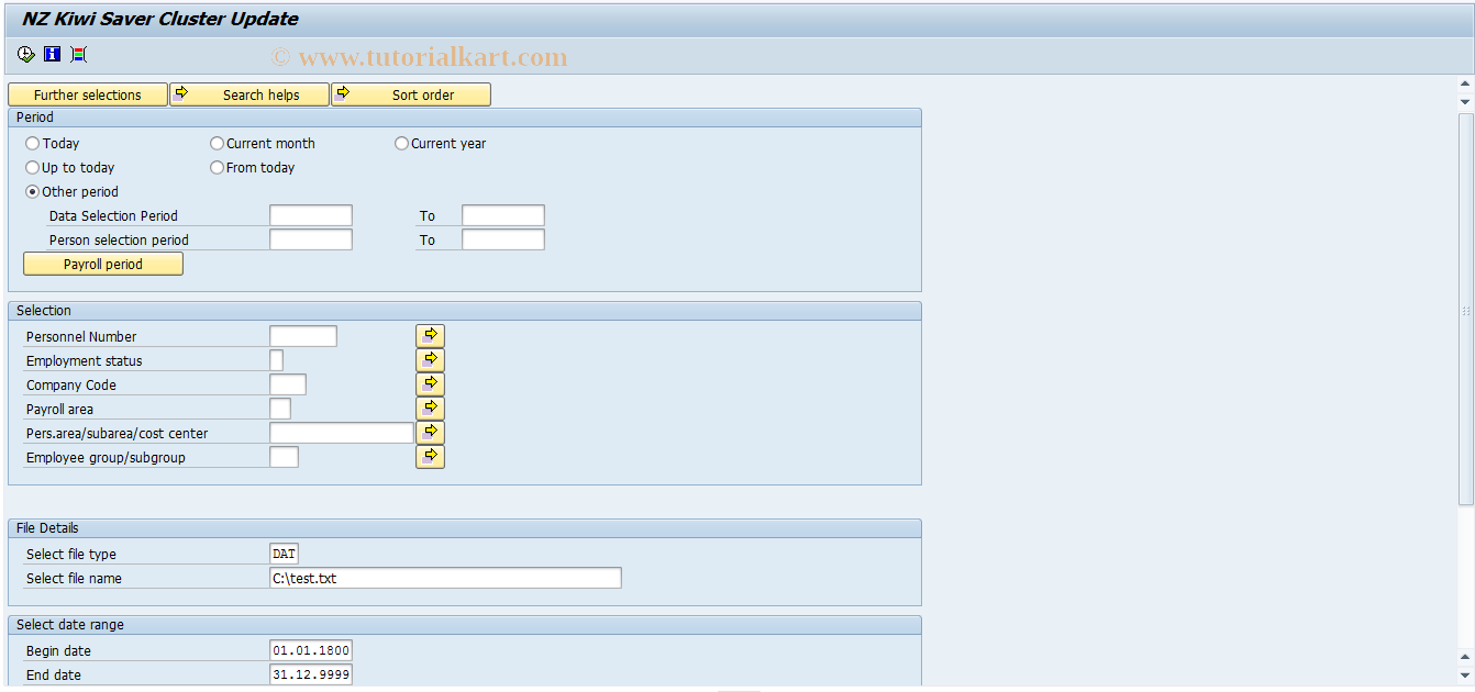 SAP TCode PC00_M43_UKSU - Program to Upload KIWCO table