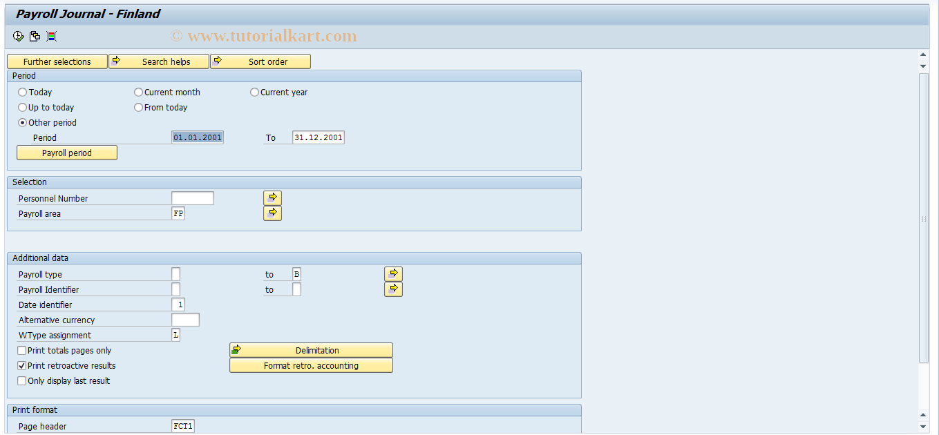 SAP TCode PC00_M44_CLJNPAYCARD - Pay Card