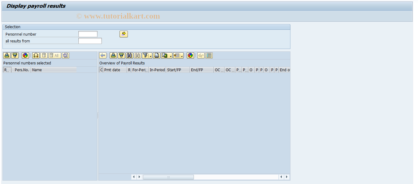 SAP TCode PC00_M44_CLSTR - Display cluster FI (Results for SF)