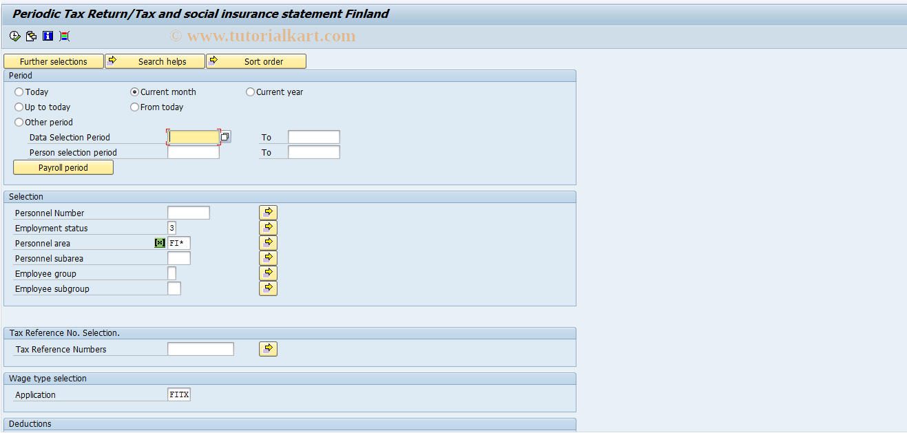 SAP TCode PC00_M44_CTAX - Monthly tax and social remittance