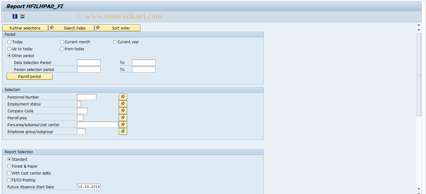 SAP TCode PC00_M44_HPAL - Transaction for HPA with FI postings