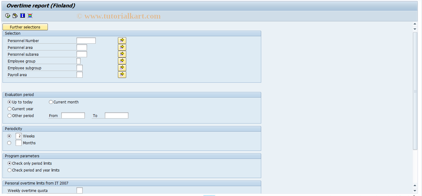 SAP TCode PC00_M44_LOTR0 - Overtime Report