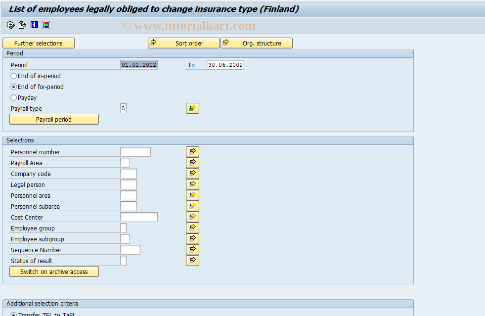 SAP TCode PC00_M44_LPEN - EEs changing insurance type