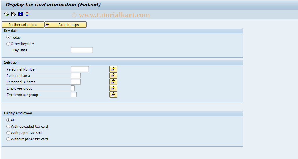 SAP TCode PC00_M44_LTCRE - Display Tax Card Information