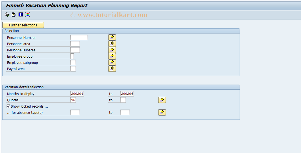 SAP TCode PC00_M44_LVAC0 - Finnish Vacation Planning