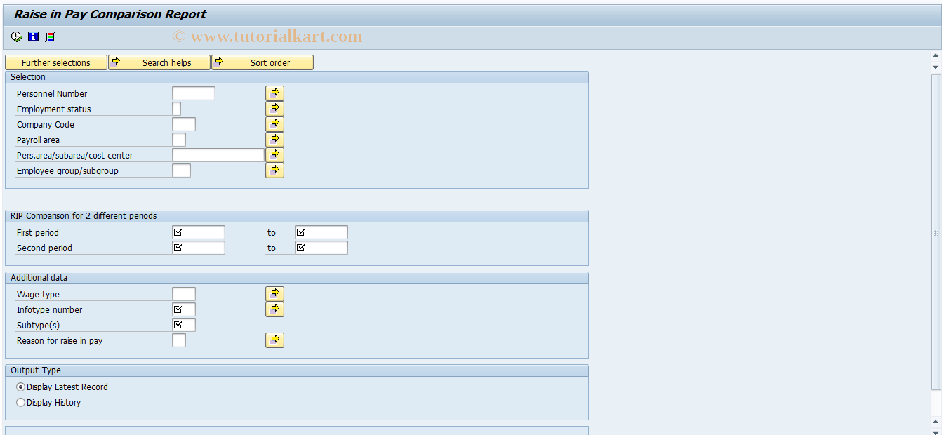 SAP TCode PC00_M44_RIP1 - Raise in Pay Comparison