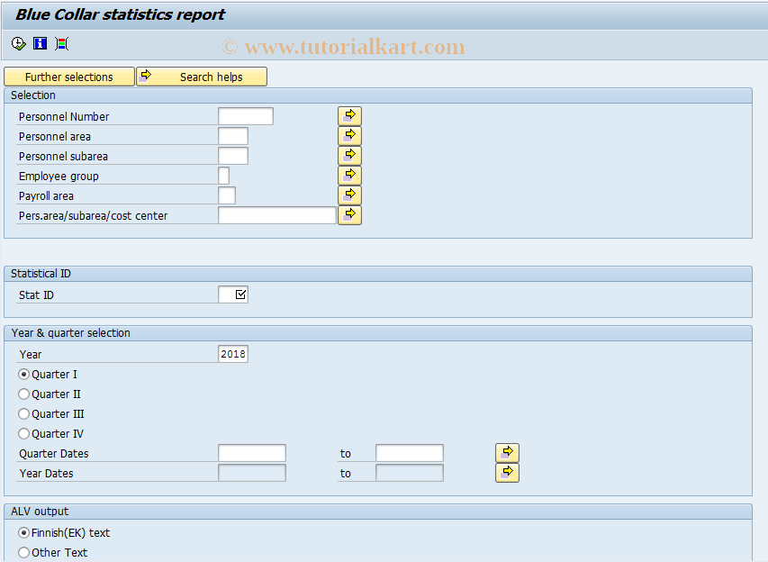 SAP TCode PC00_M44_STBC - Blue Collar Statistics