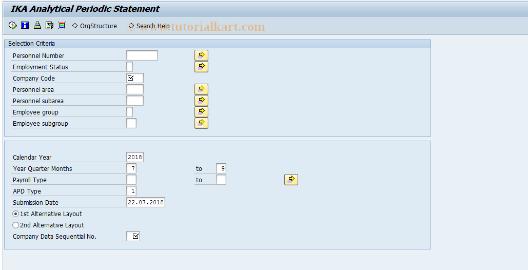 SAP TCode PC00_M45_APD1 - IKA Analytical Periodic Statement